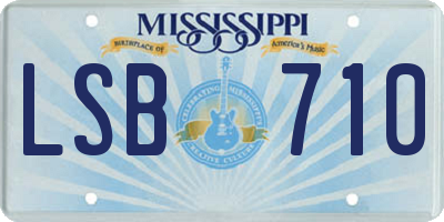 MS license plate LSB710