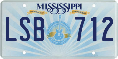 MS license plate LSB712
