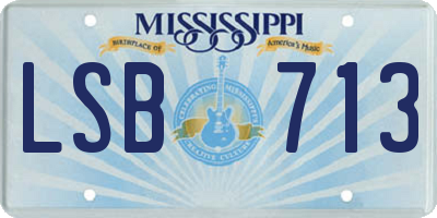 MS license plate LSB713