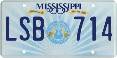 MS license plate LSB714