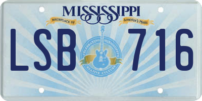 MS license plate LSB716