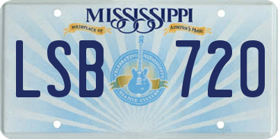 MS license plate LSB720