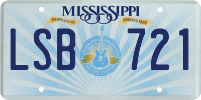 MS license plate LSB721