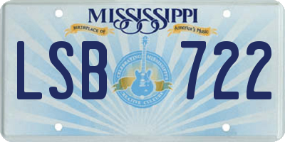 MS license plate LSB722