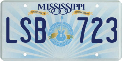 MS license plate LSB723