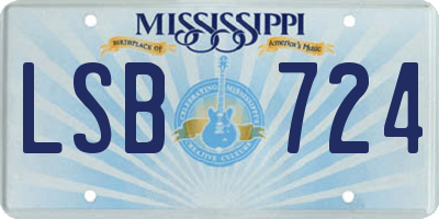 MS license plate LSB724