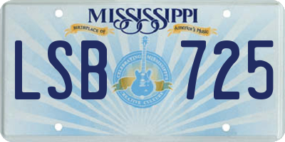 MS license plate LSB725