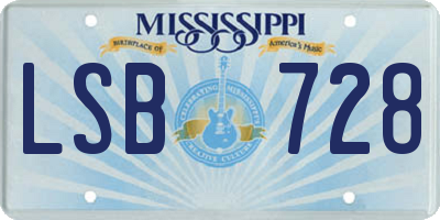 MS license plate LSB728