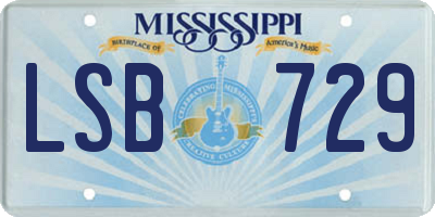 MS license plate LSB729