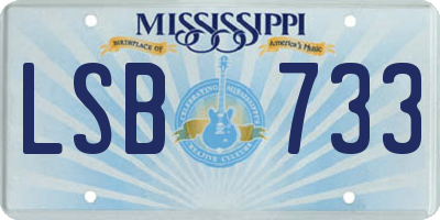 MS license plate LSB733