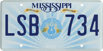MS license plate LSB734