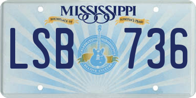 MS license plate LSB736