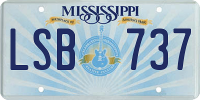 MS license plate LSB737