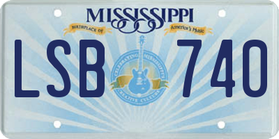 MS license plate LSB740