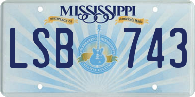 MS license plate LSB743
