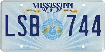 MS license plate LSB744