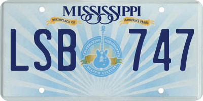 MS license plate LSB747