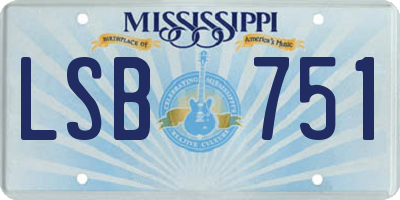 MS license plate LSB751