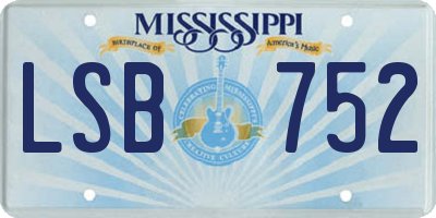 MS license plate LSB752