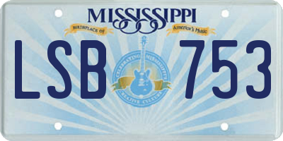 MS license plate LSB753
