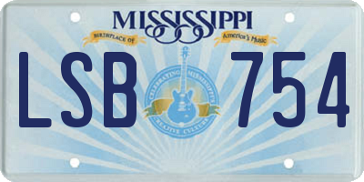 MS license plate LSB754