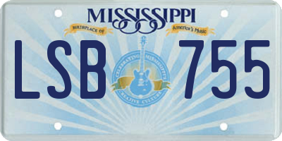 MS license plate LSB755