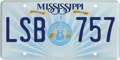 MS license plate LSB757