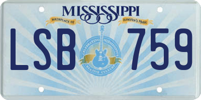 MS license plate LSB759