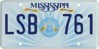 MS license plate LSB761