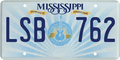 MS license plate LSB762