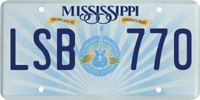 MS license plate LSB770