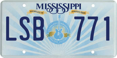 MS license plate LSB771