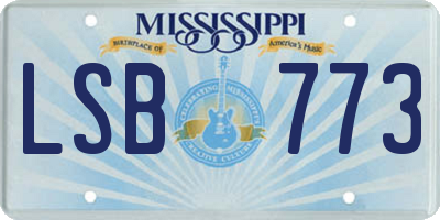 MS license plate LSB773