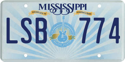 MS license plate LSB774