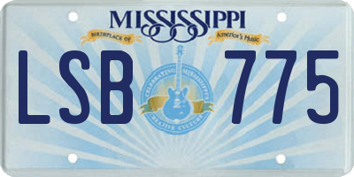 MS license plate LSB775