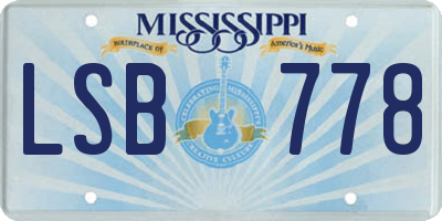 MS license plate LSB778