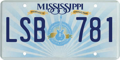 MS license plate LSB781