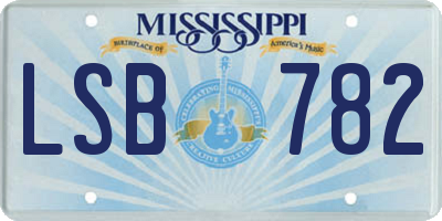 MS license plate LSB782