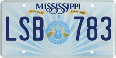 MS license plate LSB783