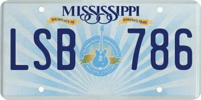 MS license plate LSB786