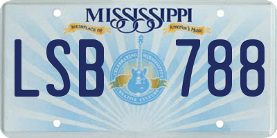 MS license plate LSB788