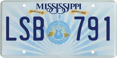 MS license plate LSB791