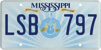 MS license plate LSB797