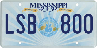 MS license plate LSB800