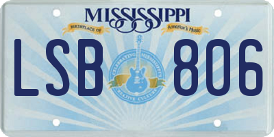 MS license plate LSB806