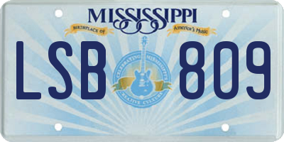 MS license plate LSB809