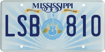 MS license plate LSB810