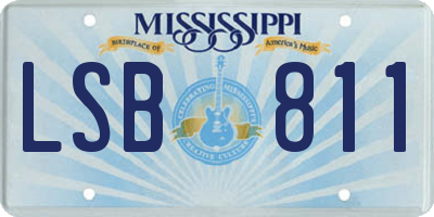 MS license plate LSB811