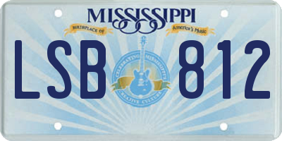 MS license plate LSB812