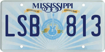 MS license plate LSB813